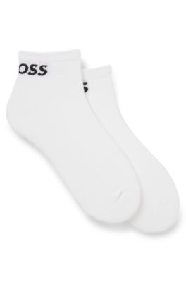 Two-pack of ankle-length socks in stretch fabric, White