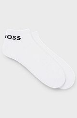 Two-pack of ankle-length socks in stretch fabric, White