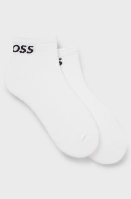 Two-pack of ankle-length socks in stretch fabric, White