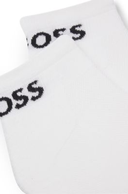 Two-pack of ankle-length socks in stretch fabric, White