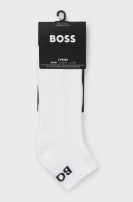 Two-pack of ankle-length socks in stretch fabric, White