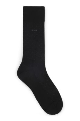 Regular-length socks in a mercerised-cotton blend , Black