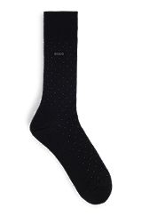Regular-length socks in a mercerised-cotton blend, Black