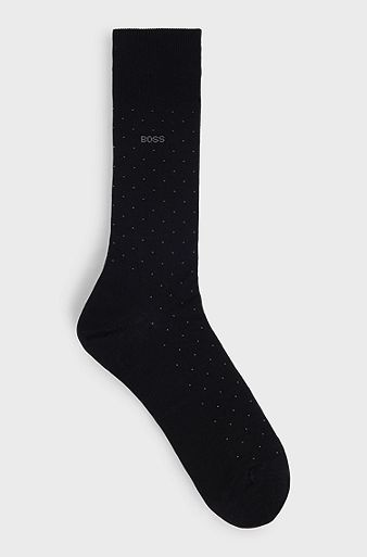 Regular-length socks in a mercerised-cotton blend , Black