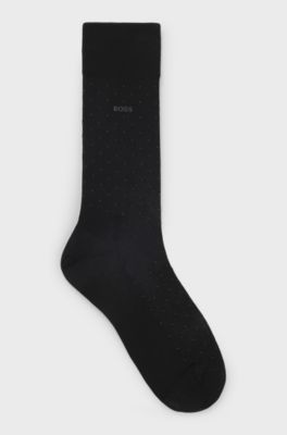 Regular-length socks in a mercerised-cotton blend, Black