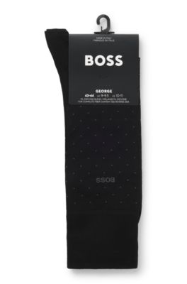 Regular-length socks in a mercerised-cotton blend , Black