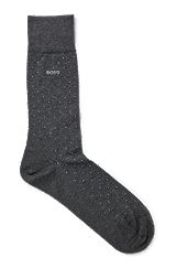 Regular-length socks in a mercerised-cotton blend , Dark Grey