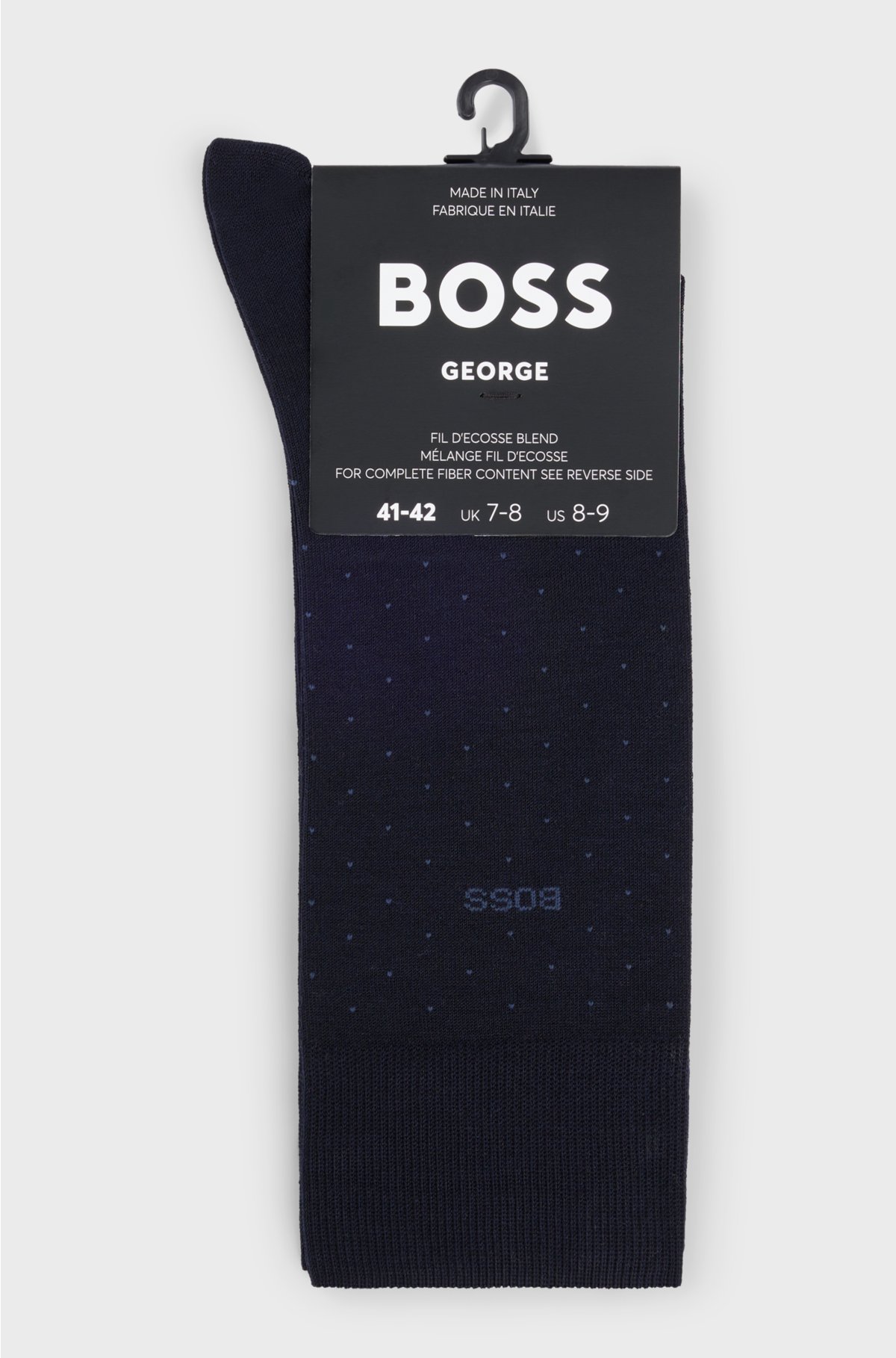 Regular-length socks in a mercerised-cotton blend , Dark Blue