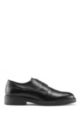 Leather Derby shoes with embossed logo and chunky outsole, Black