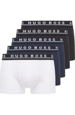 BOSS - Paquete de cinco de algodón elástico con logos en la cintura