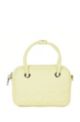 Crossbody bag in faux leather with raised logo, Light Yellow