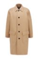 Relaxed-fit button-up coat in pure cotton, Beige