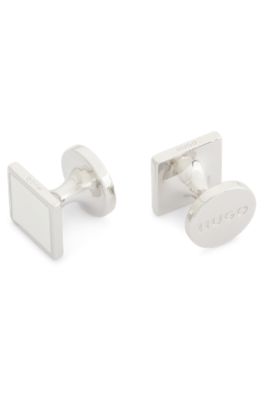 HUGO Square cufflinks with coloured enamel core