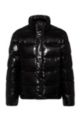 Regular-fit water-repellent down jacket with logo statements, Black