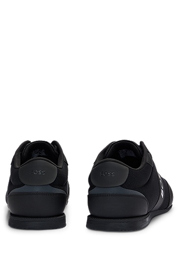 网眼橡胶鞋帮品牌运动鞋,  001_Black