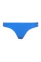 Brazilian bikini bottoms with foil-print logo, Blue