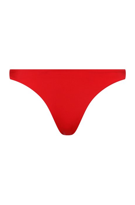 Slip bikini stile brasiliano con stampa del logo in lamina, Rosa chiaro
