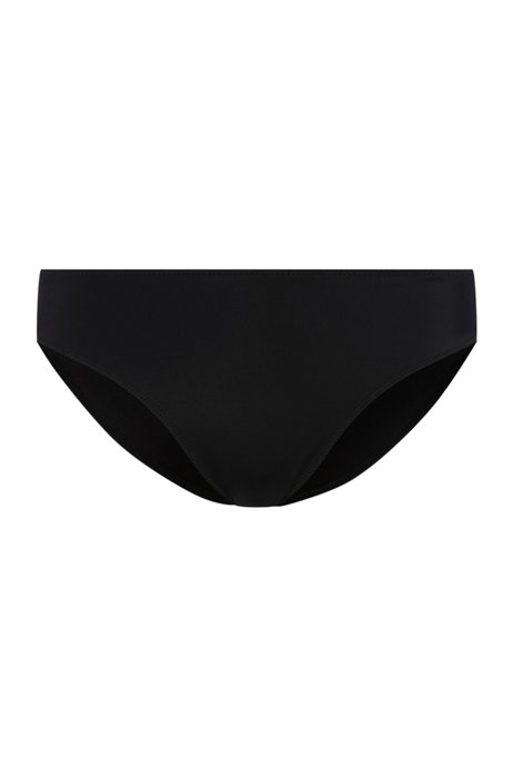 Slip per bikini super elasticizzati con logo stampato in lamina, Nero