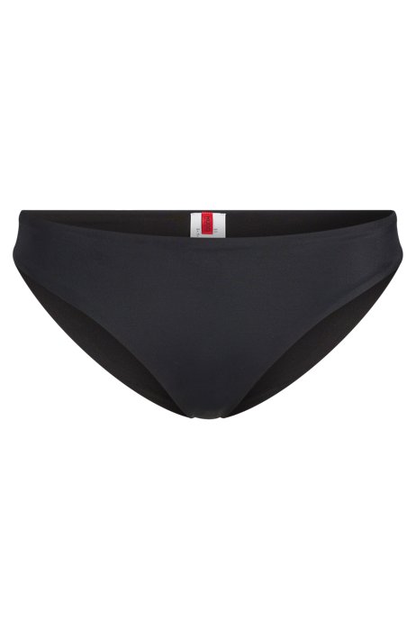 Super-stretch bikini bottoms with foil-printed logo, Black