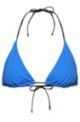 Triangle bikini top with printed logos, Blue