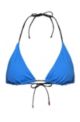 Top bikini a triangolo con loghi stampati, Blu