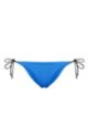 Tie-side bikini bottoms with printed logo, Blue