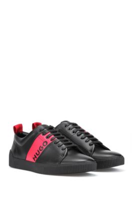 hugo boss leather trimmed trainers