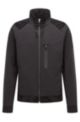 Regular-fit zip-up jacket in water-repellent fabric, Black