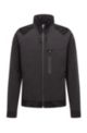 Regular-fit jas met ritssluiting van waterafstotend materiaal, Zwart
