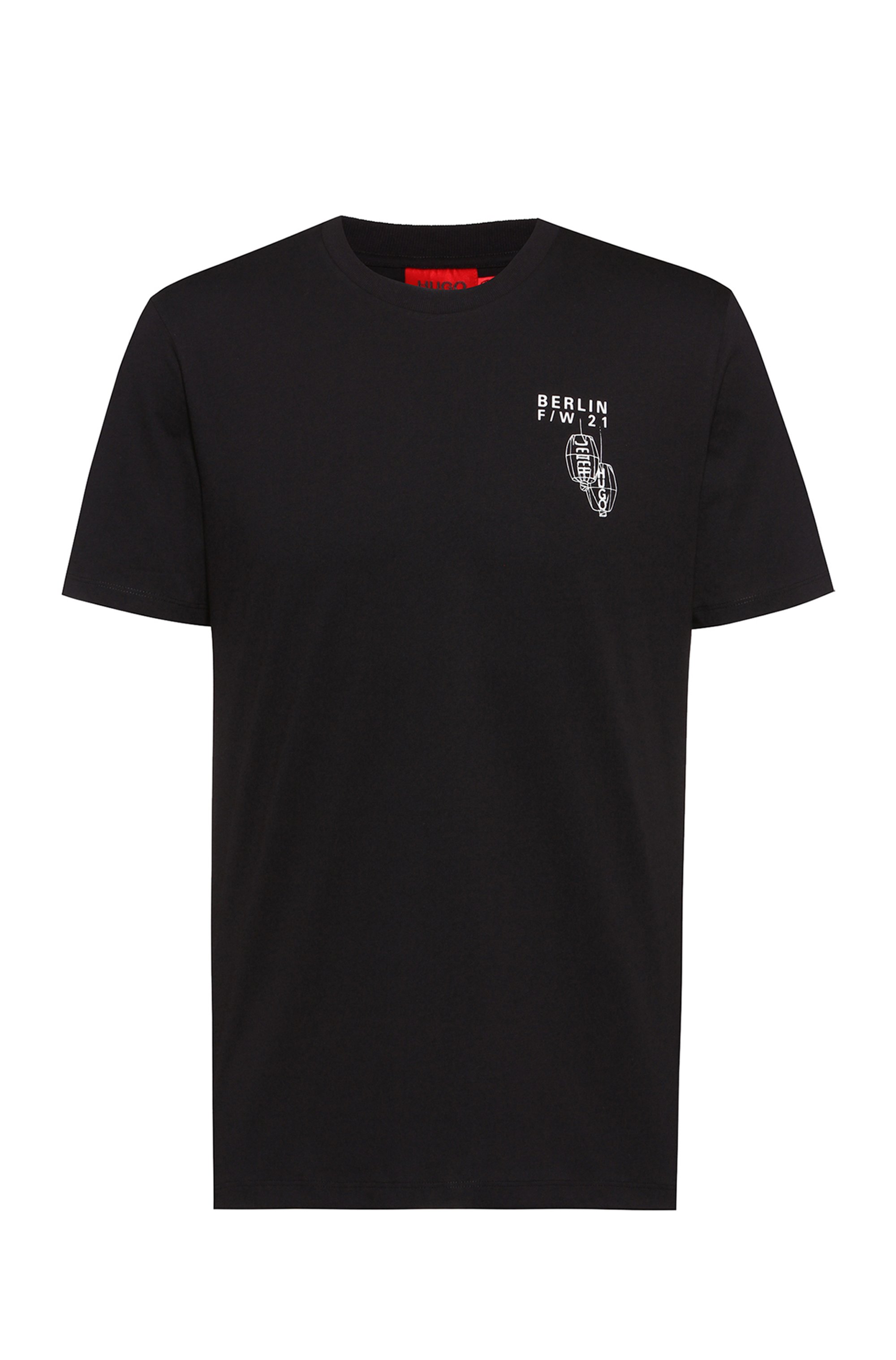 Limited-edition HUGO x Umami unisex cotton T-shirt, Black