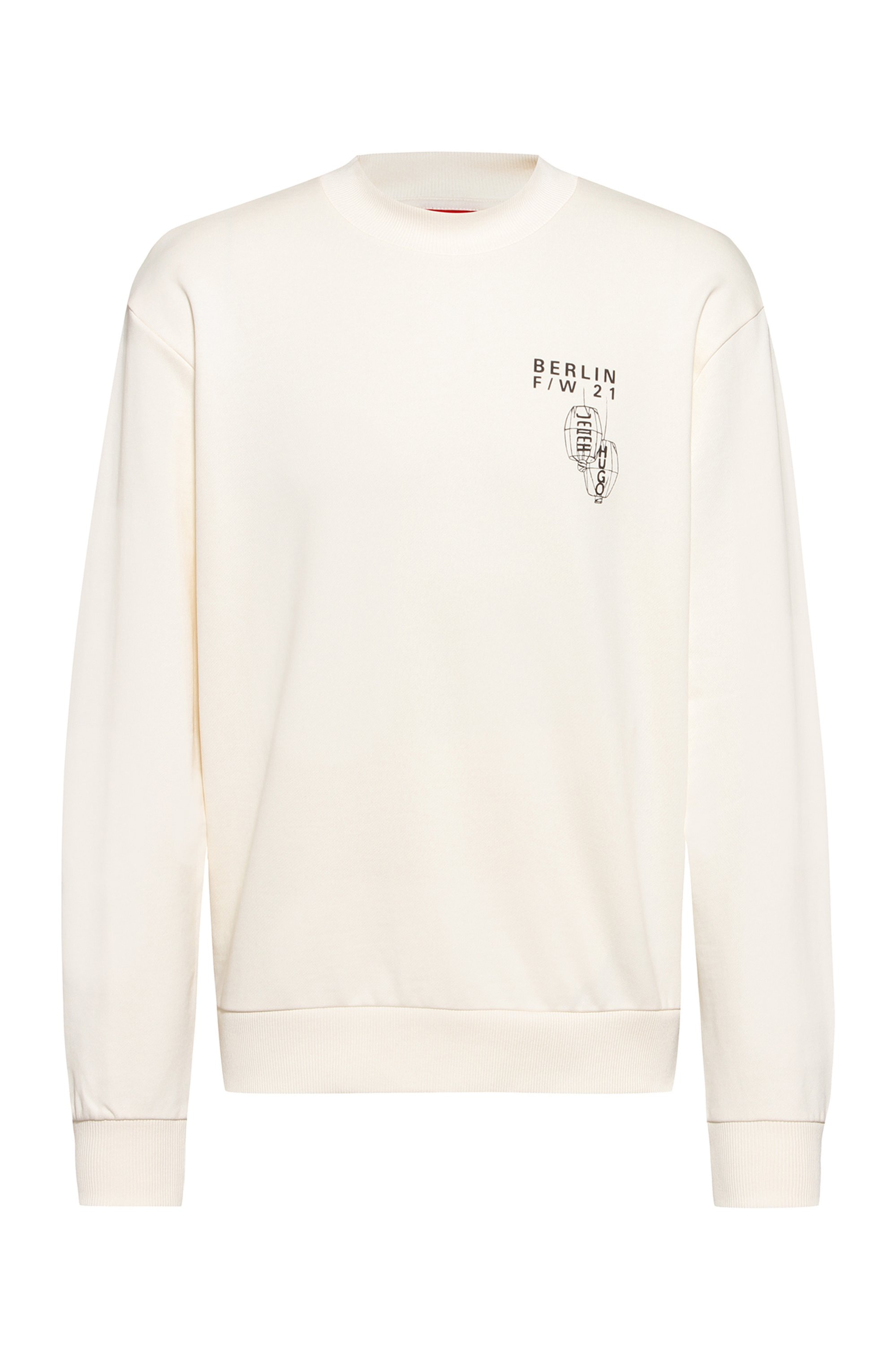 Limited-edition HUGO x Umami unisex sweatshirt in French terry cotton, White