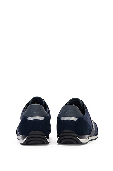 橡胶徽标系带运动鞋,  401_Dark Blue