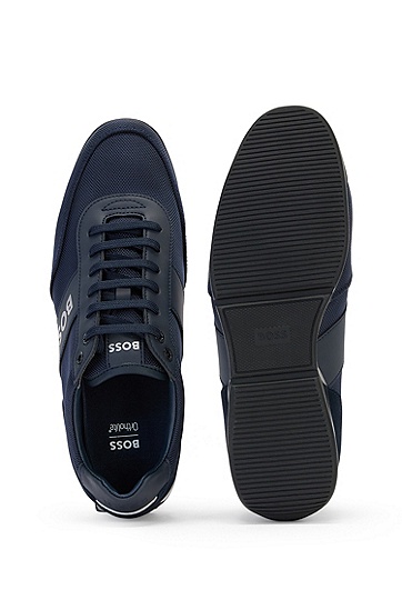 橡胶徽标系带运动鞋,  401_Dark Blue