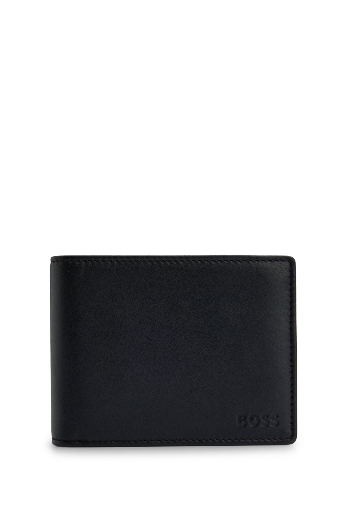 BOSS - Structured trifold wallet with monogram detailing