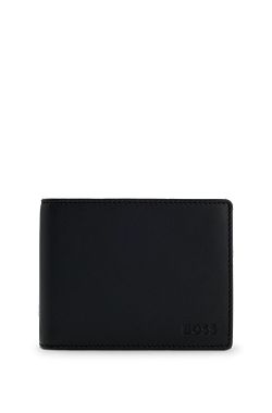 Leather wallet with embossed logo