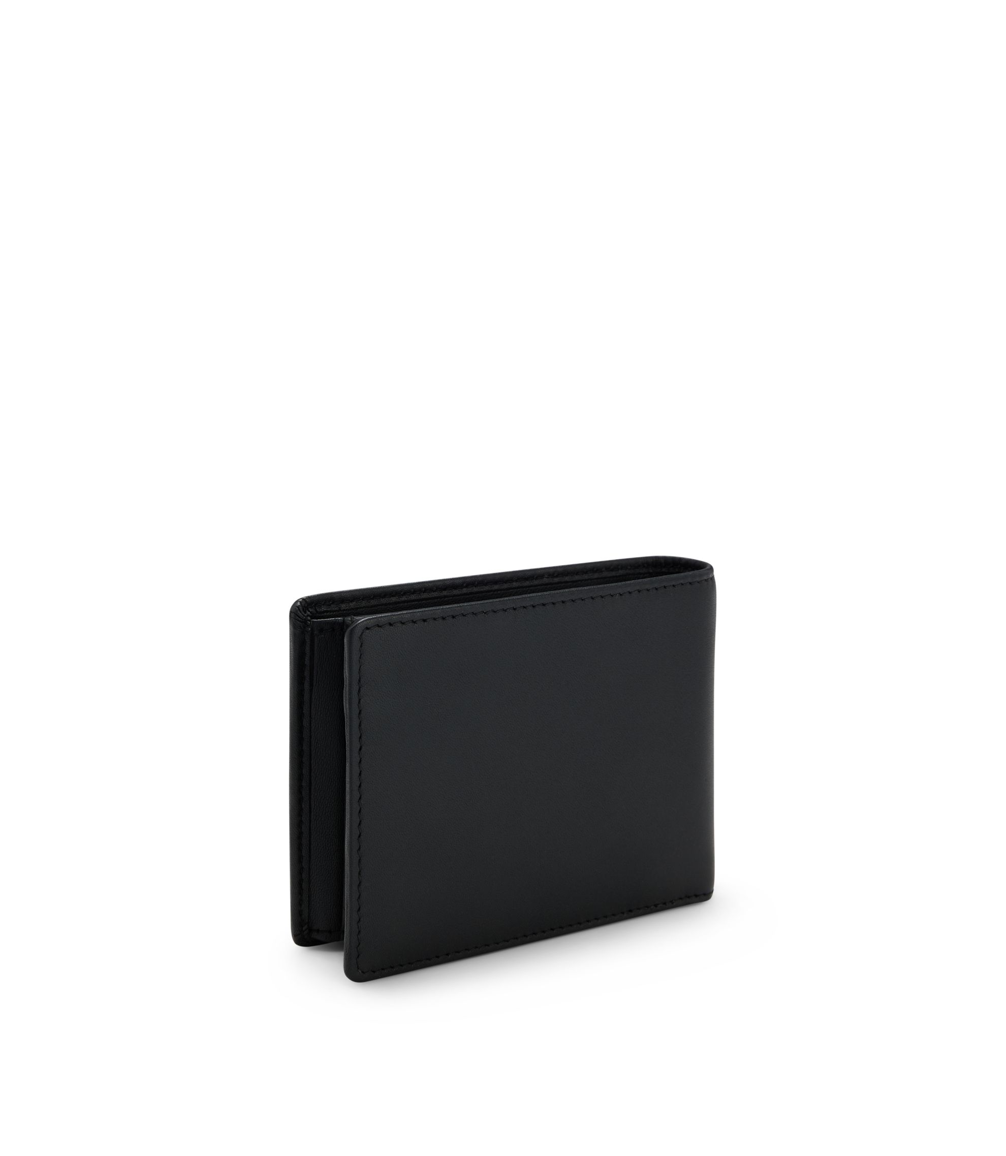 BOSS - レザー ウォレット エンボスロゴ - ブラック