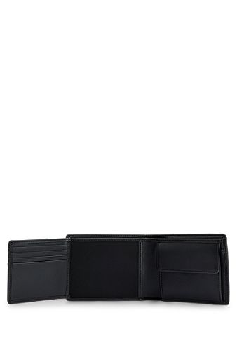Calvin Klein Jeans Monogram Textured Bifold Wallet, Black (One Size)