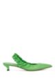 Zapatos de tacón bajo en piel italiana con estilo de talón abierto, Verde