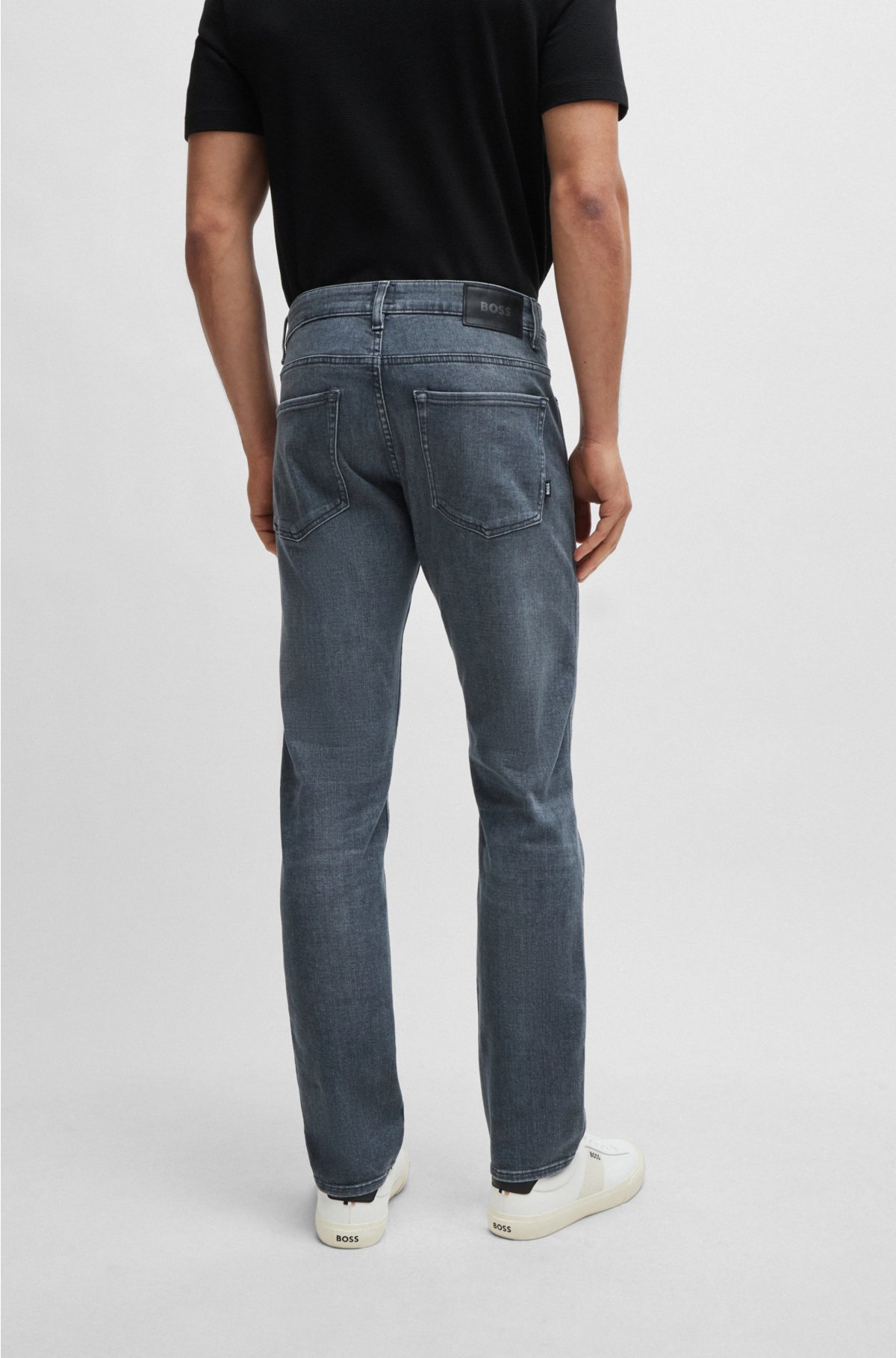 Fordampe velsignelse Velkommen BOSS - Slim-fit jeans in grey Italian super-soft denim