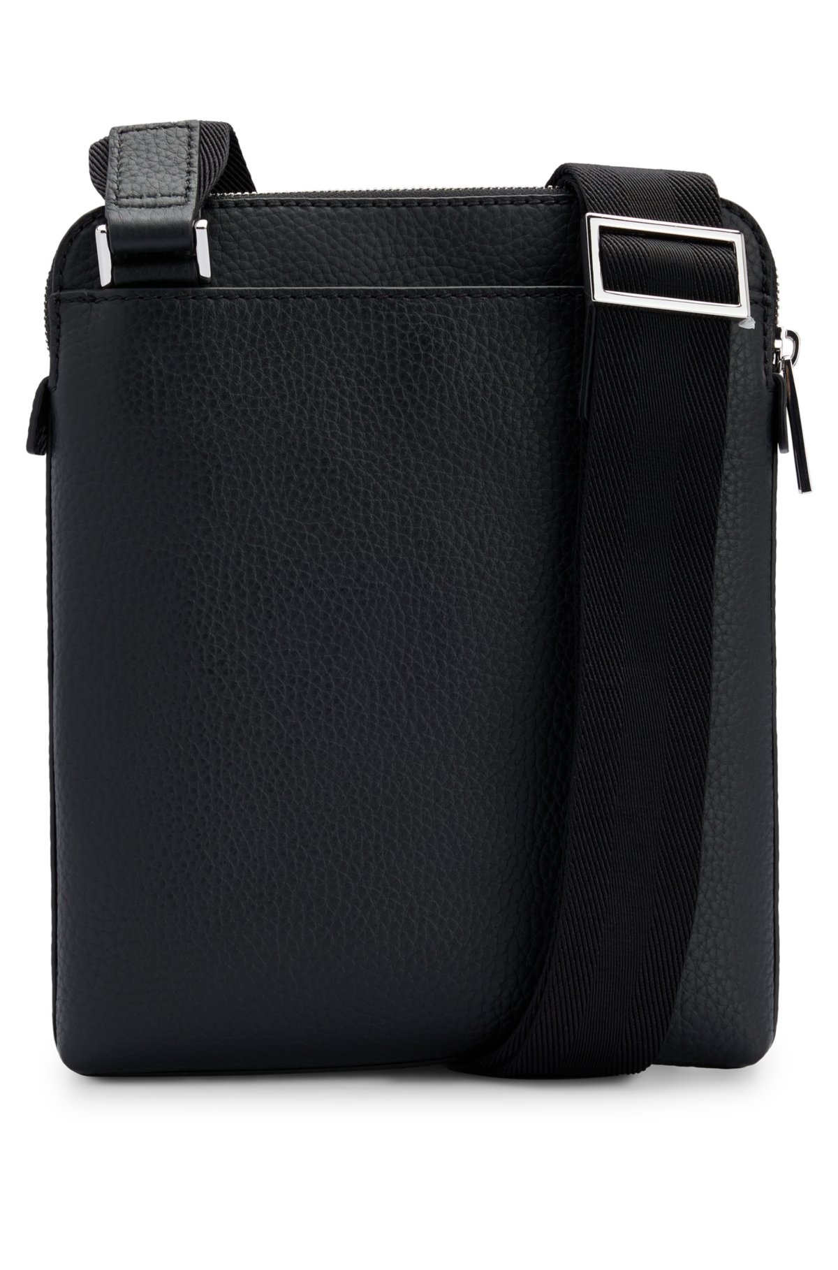 BOSS - Grained Italian-leather envelope bag with front zip pocket