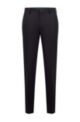 Slim-fit trousers in bi-stretch virgin wool, Black
