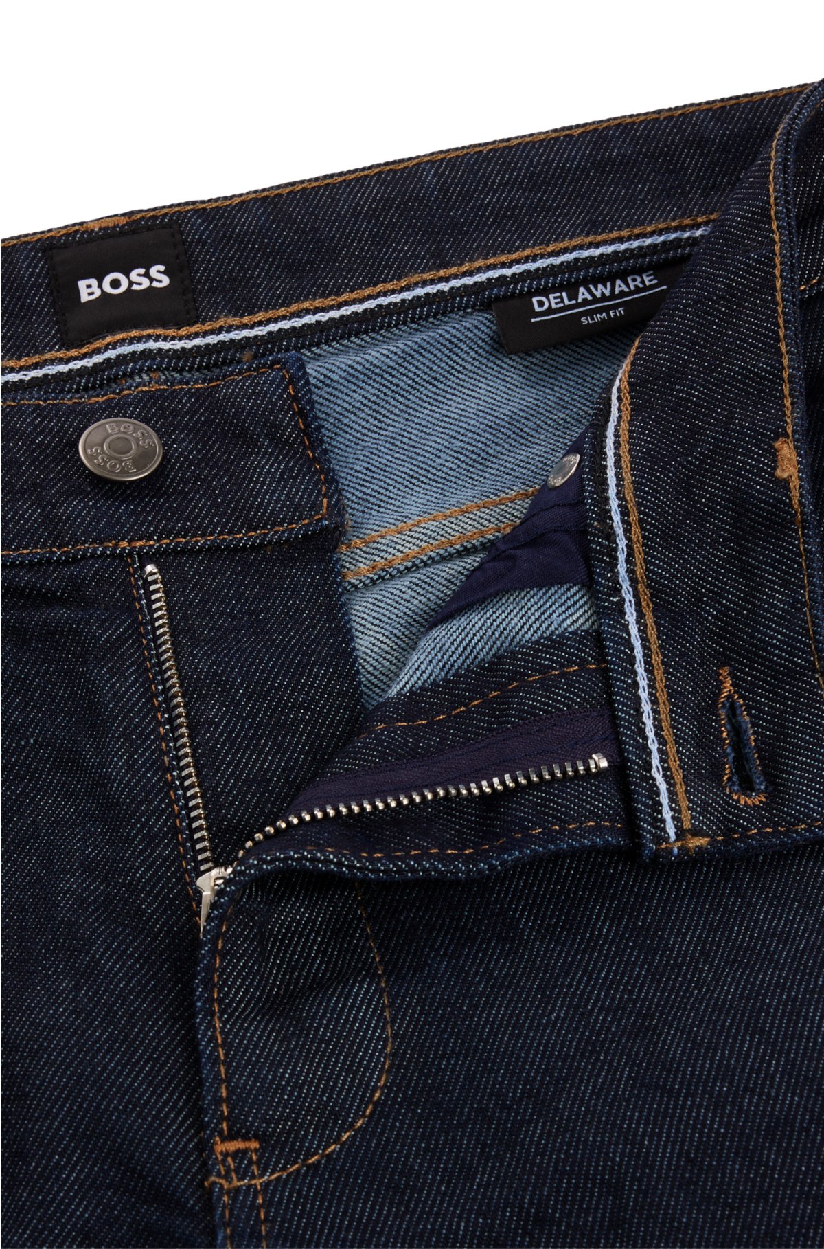 Slim-fit jeans in dark-blue comfort-stretch denim, Dark Blue