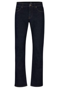 Regular-fit jeans in dark-blue comfort-stretch denim, Dark Blue