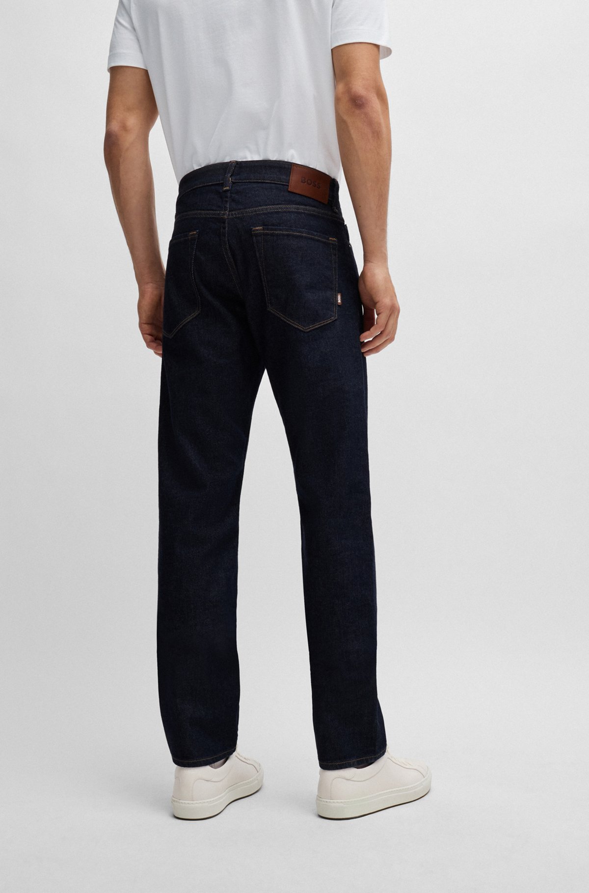 Regular-fit jeans van donkerblauw comfortabel stretchdenim, Donkerblauw