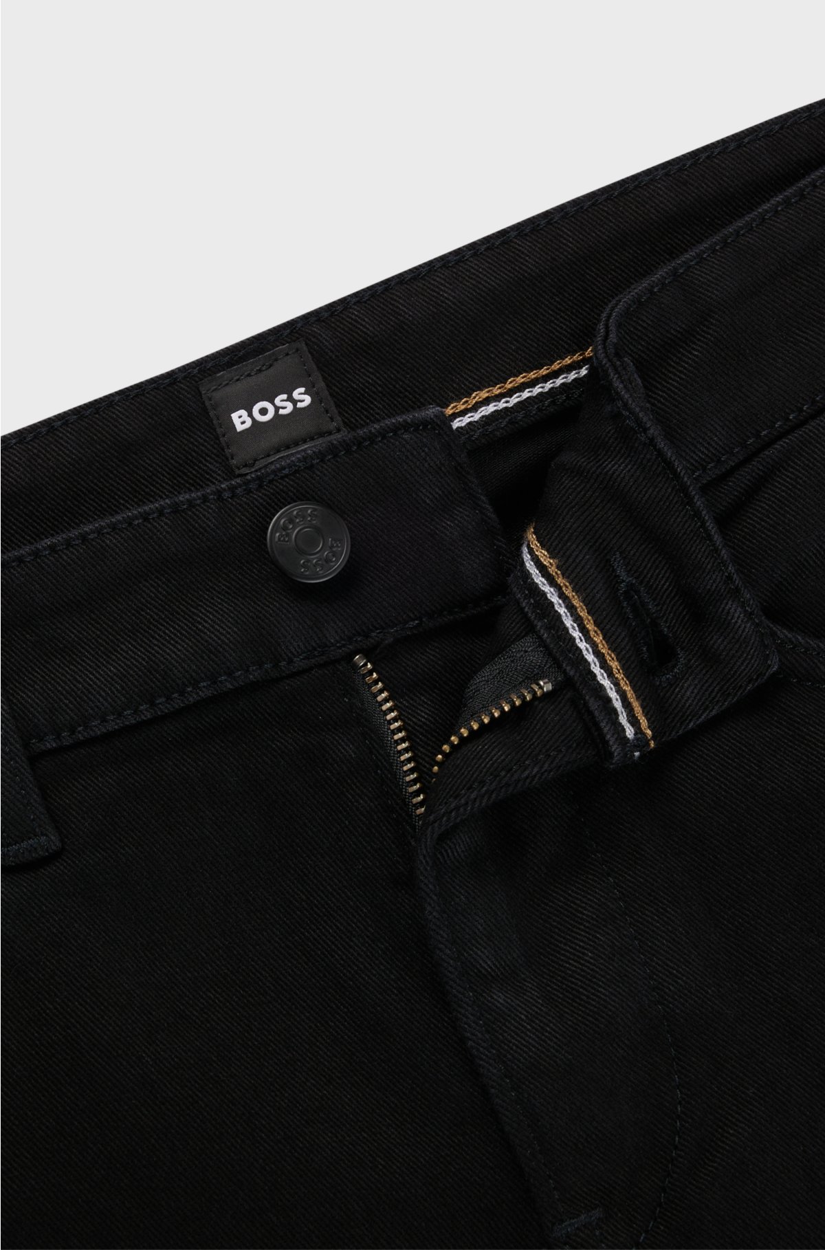 Slim-fit jeans in black super-soft Italian denim, Black