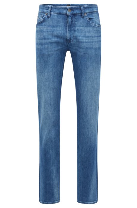 Hugo Boss Regular-fit Jeans In Blue Italian Cashmere- 