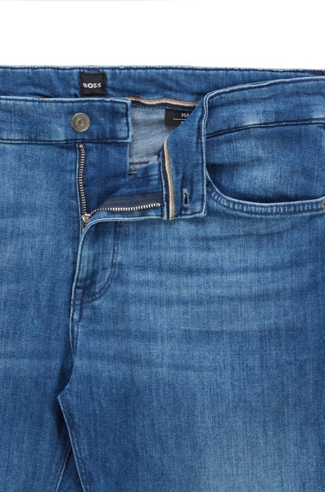 Hugo Boss Regular-fit Jeans In Blue Italian Cashmere- 