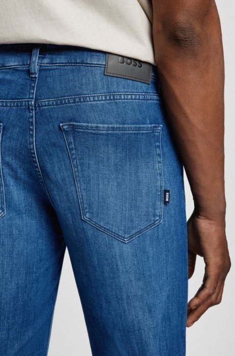 Hugo Boss Regular-fit Jeans In Blue Italian Cashmere- 
