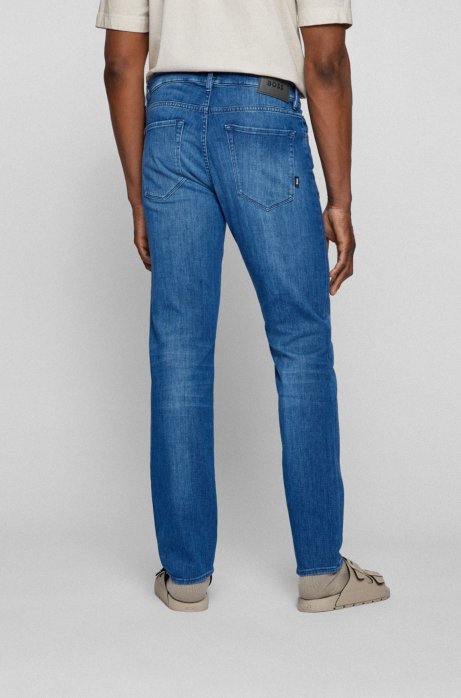 Hugo Boss Regular-fit Jeans In Blue Italian Cashmere- 