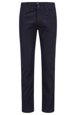 BOSS - Slim-fit jeans in blue-black comfort-stretch denim